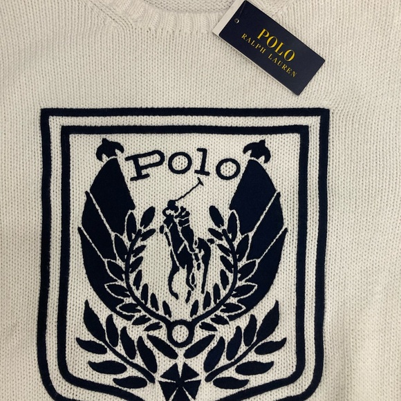 Nwts Ralph Lauren Polo Uni-Crest vintage retro knit crewneck sweater - Picture 2 of 2